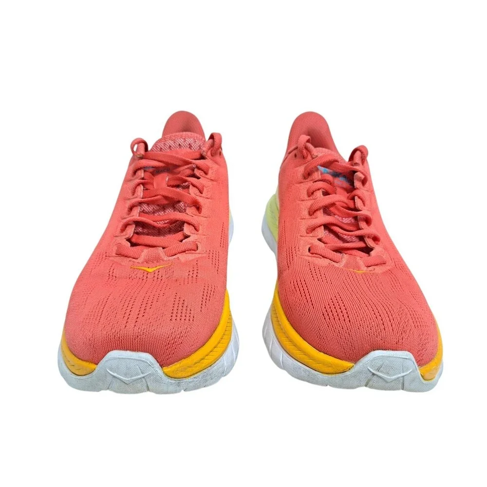 Hoka One One Mach 4 Women's Size 7B Hot Coral Saffron Orange Yellow Running